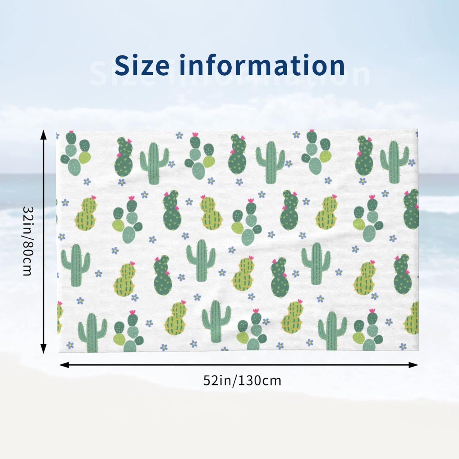 Lindas toallas de playa de plantas de cactus sin arena, suaves y de secado rápido, toallas de baño agradables al tacto y absorbentes, adecuadas para
