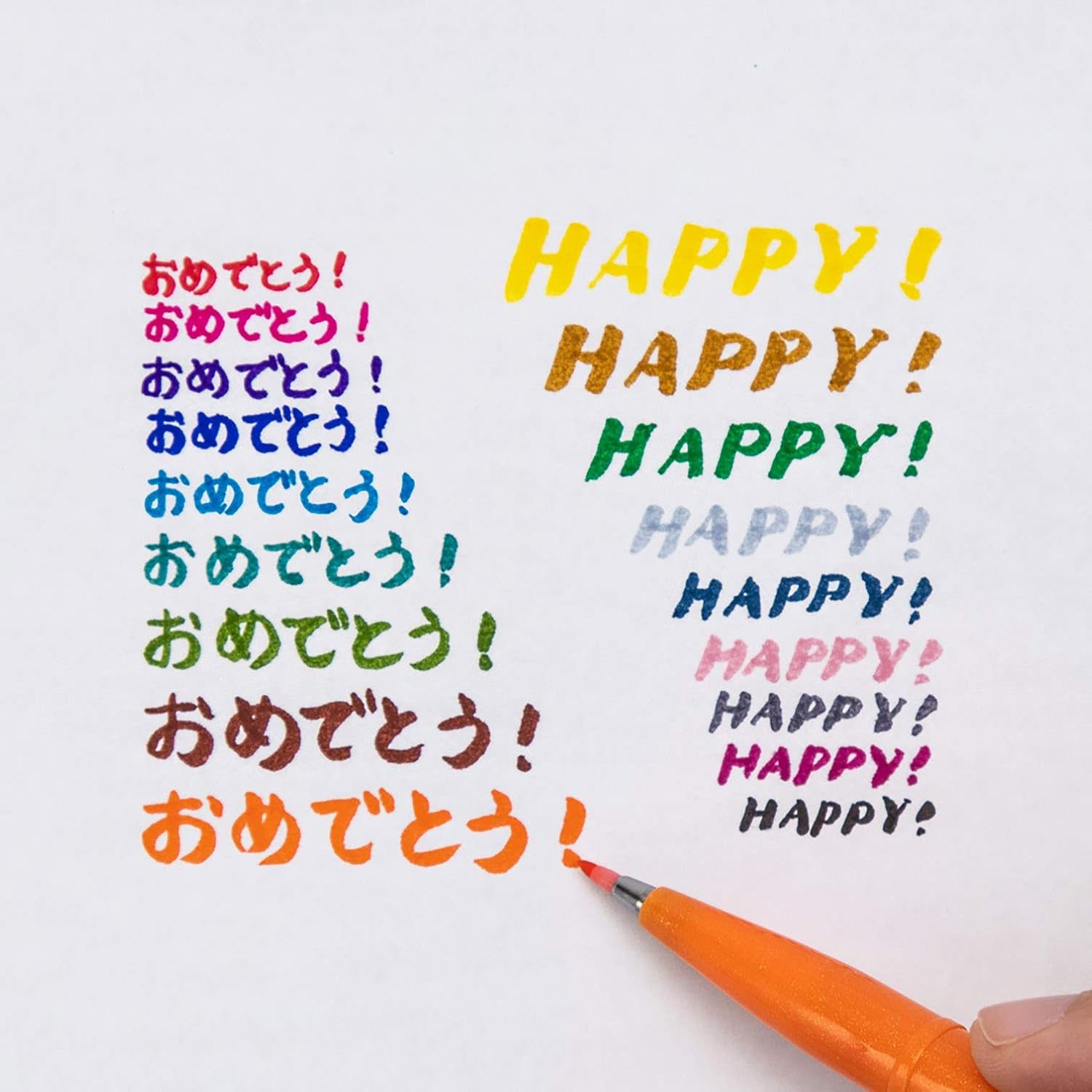 Pentel XSES15C-18ST Brush Touch Sign Pen, Set of 18 Colors