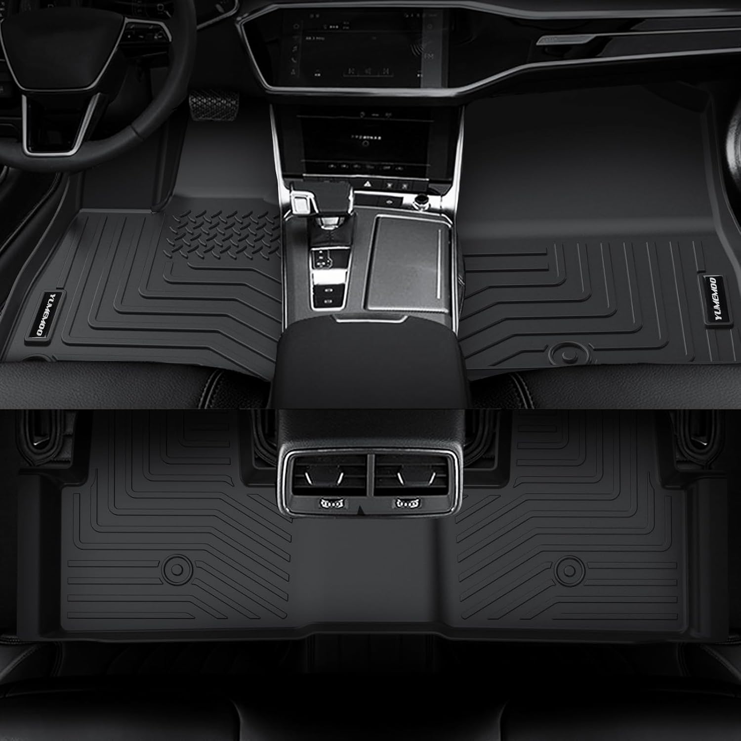 Yumemoo Alfombrillas para todo tipo de clima para Honda Pilot 2023 2024, forros de goma TPE de ajuste personalizado para Honda Pilot 2024 2023,