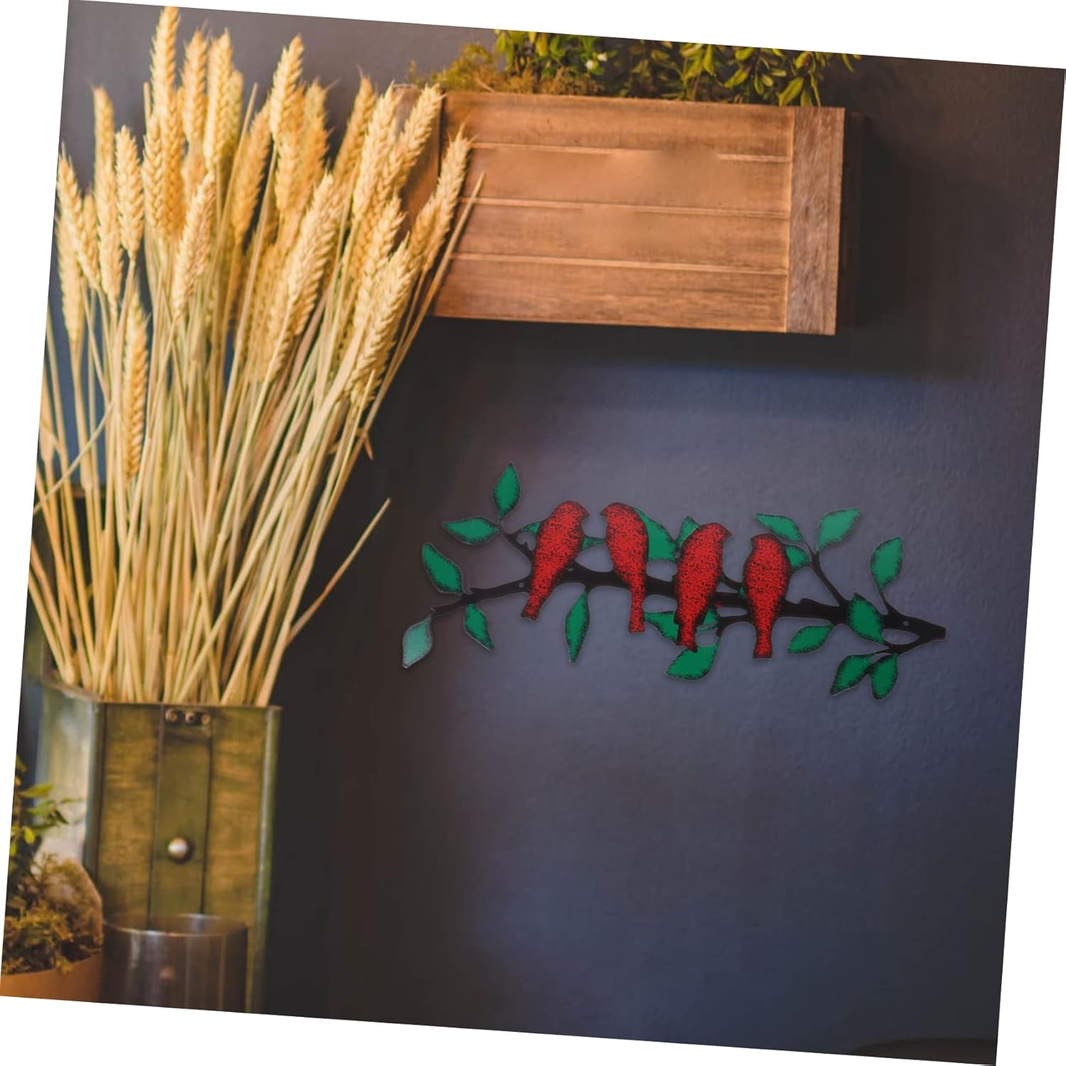 RORPOIR Silueta de hierro forjado pájaro al aire libre colgante decoración de pared decoración de valla de metal pájaros arte de pared animales