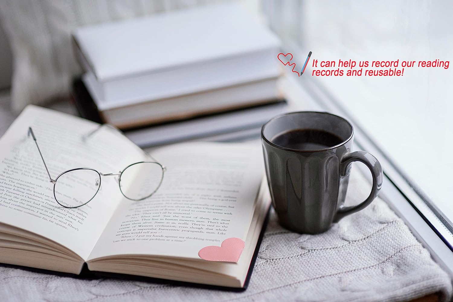 HNQCPCVU – 9 marcapáginas de cuero para mujeres con forma de corazón, bonito marcador de esquina, accesorios de libros para amantes de la lectura,