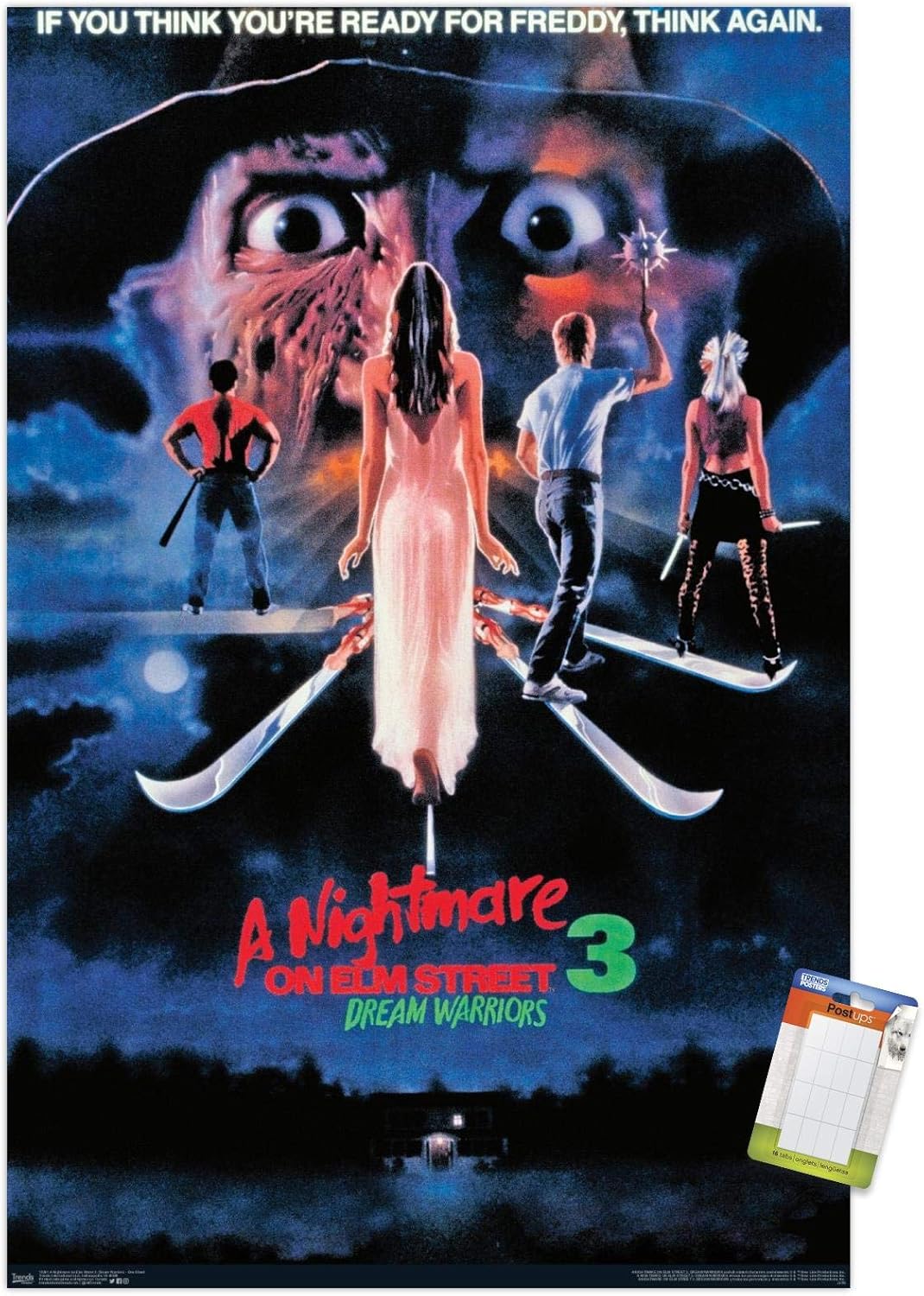 Trends International A Nightmare on Elm Street 3 Dream Warriors – Póster de pared de una hoja, 22.375 x 34 pulgadas, póster premium y paquete de