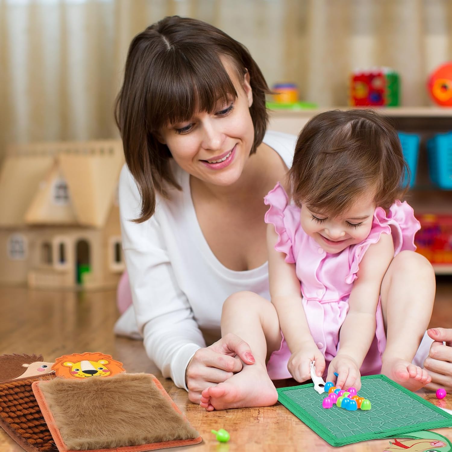 9 piezas de tapete sensorial con temática de animales, paneles de pared sensoriales para niños, autismo, productos sensoriales con textura surtida,