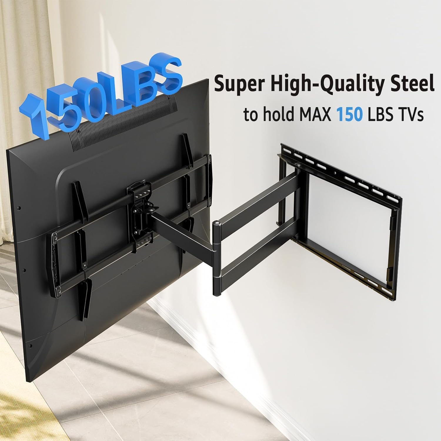MOUNTUP MU0059 – Soporte de pared para TV de brazo largo con extensión de 40 pulgadas, soporte de movimiento completo para televisores de 42 a 90