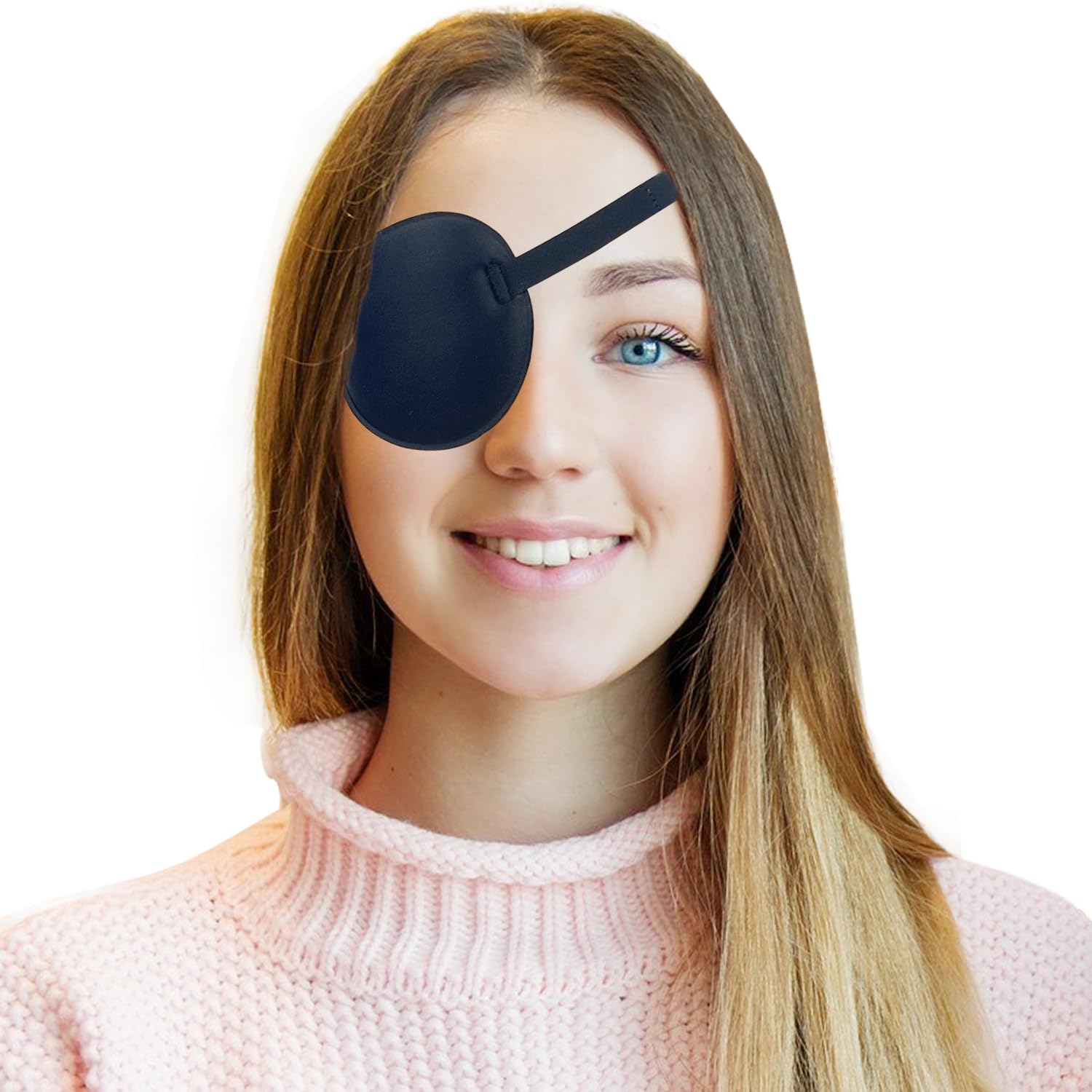Paquete de 4 parches médicos ajustables para ojo derecho  Parches para ojos perezosos para adultos y niños, negro, 2 piezas de cada estilo