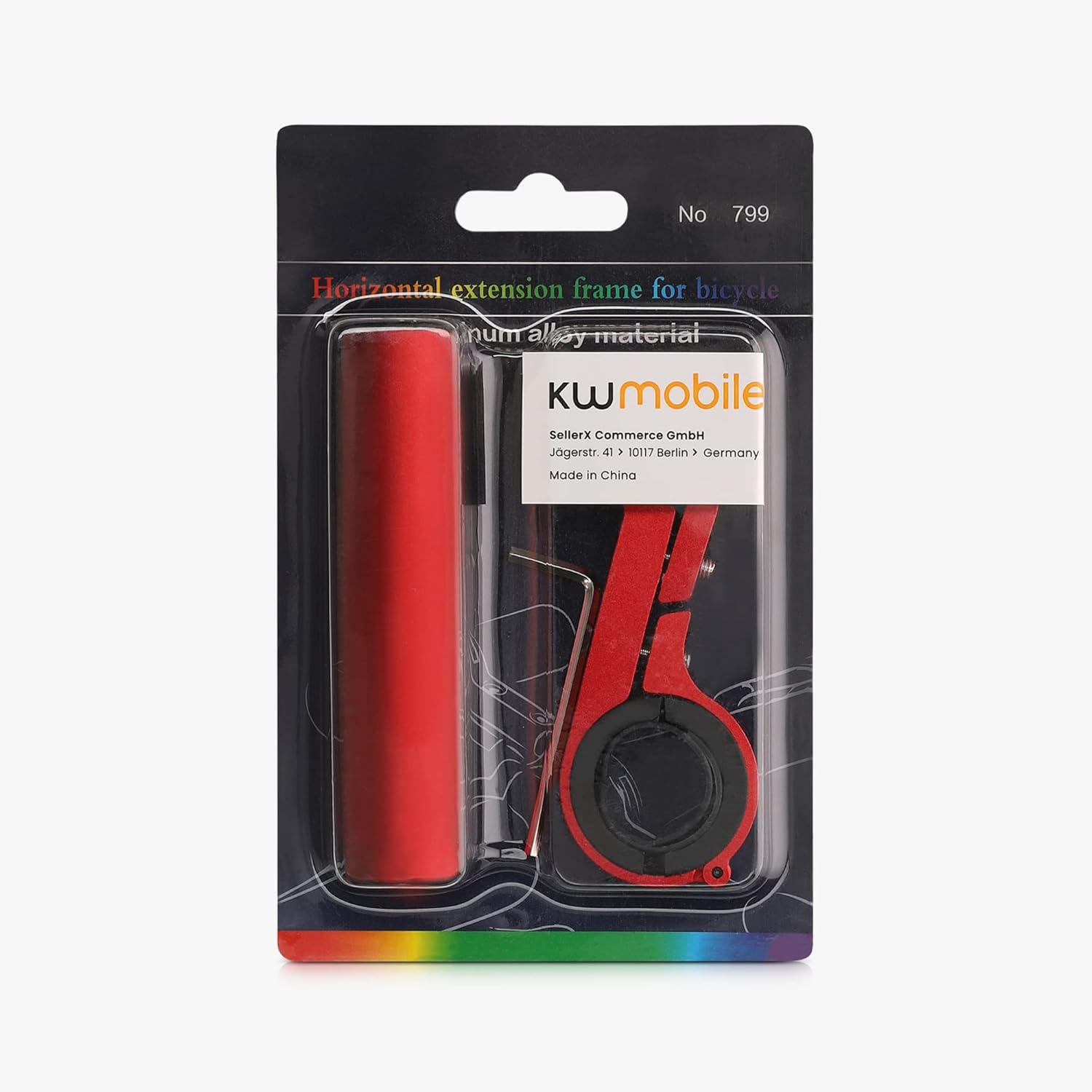 kwmobile Extensor de manillar de bicicleta  Barra de montaje de extensión para manillar de bicicleta de montaña o bicicletas eléctricas  Tamaño