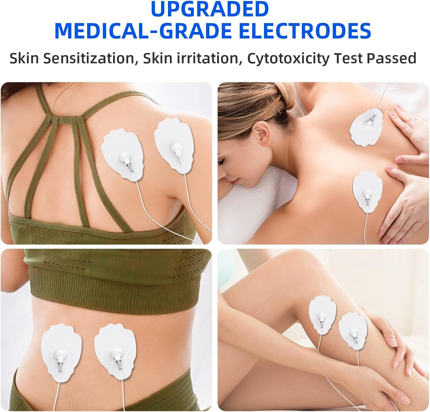 Paquete de 20 almohadillas de repuesto para unidades TENSEMS para más de 30 veces de uso, juego de almohadillas de electrodo TENS sin látex TEC.BEAN