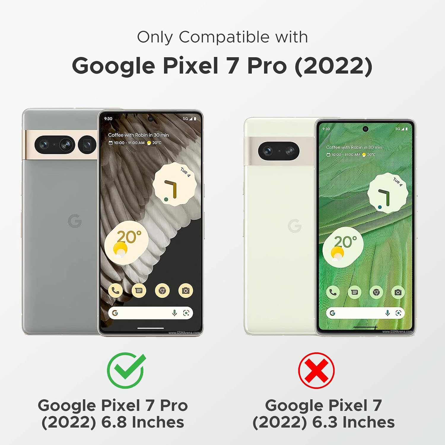 Funda de la serie Military Armor diseñada para Google Pixel 7 Pro (2022), color rojo (patente pendiente)