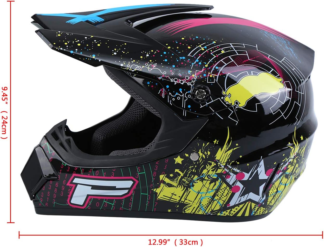 DOT – Casco todoterreno para adultos, casco de motocross, motocross, ATV, motocicleta, guantes de casco compatibles con FMVSS 218