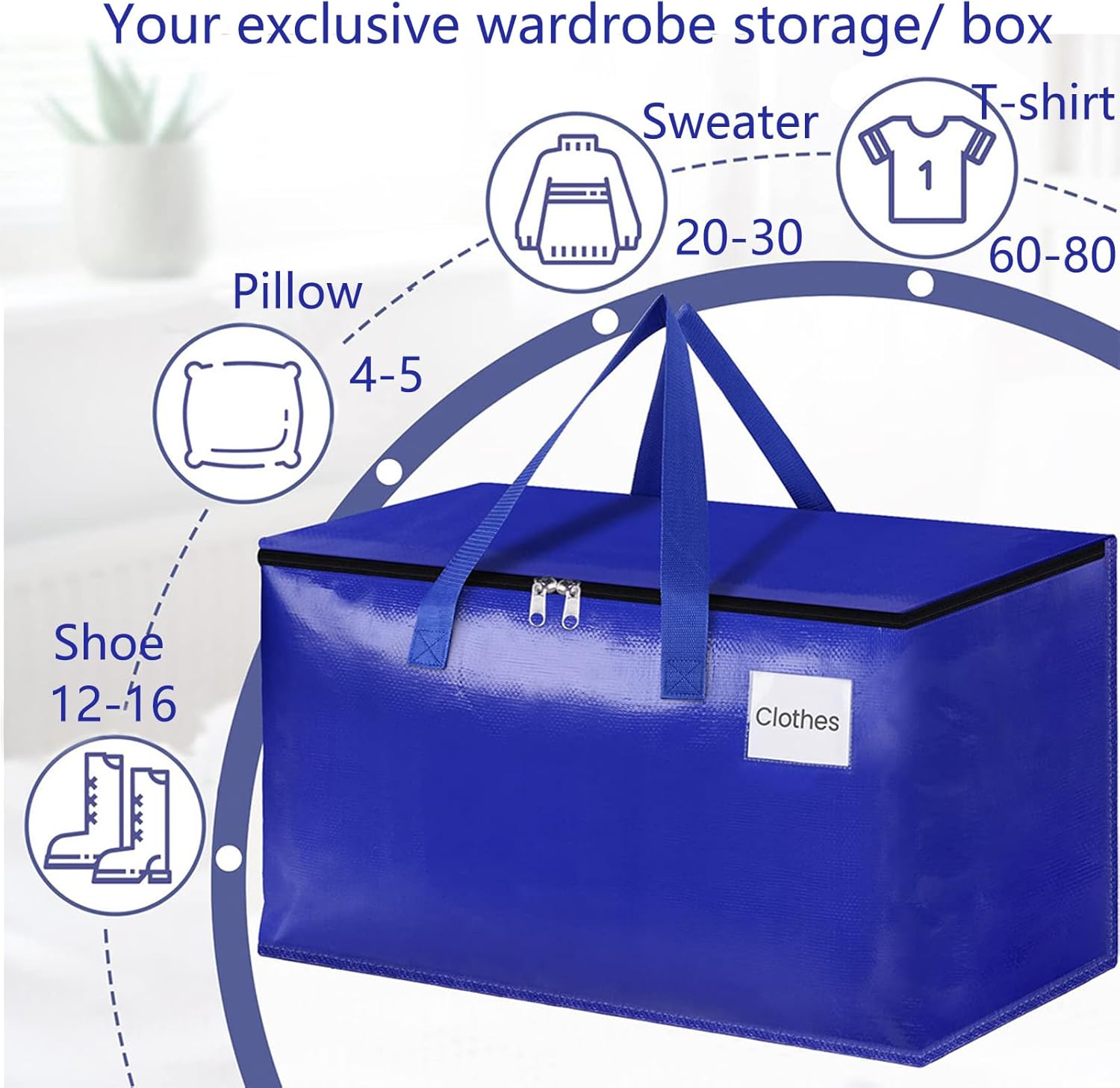 Bolsas de mudanza, bolsas de mudanza resistentes, bolsas de mudanza extra grandes con cremalleras y asas de transporte, bolsa de almacenamiento para