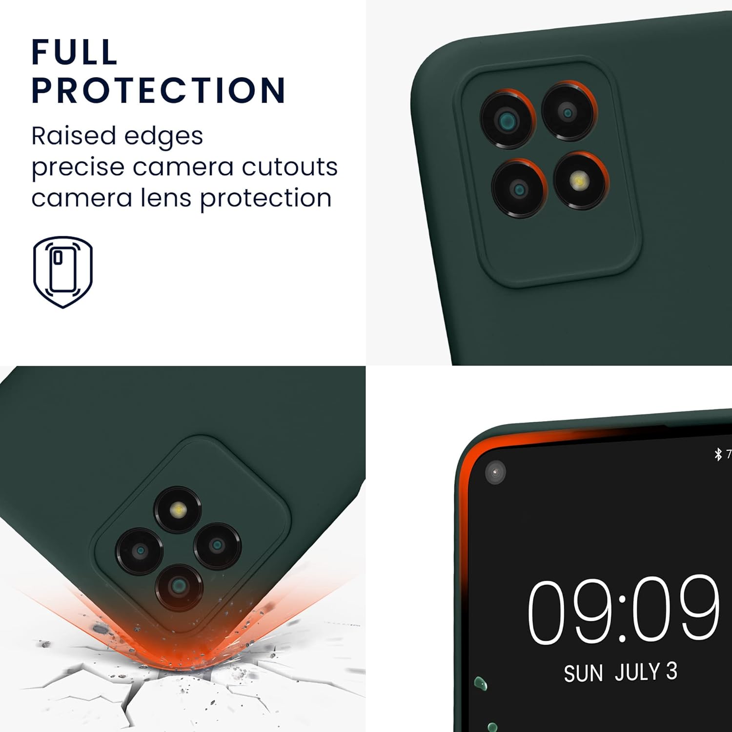 kwmobile Funda compatible con Realme 8i – Funda protectora delgada de TPU con acabado mate suave – verde musgo