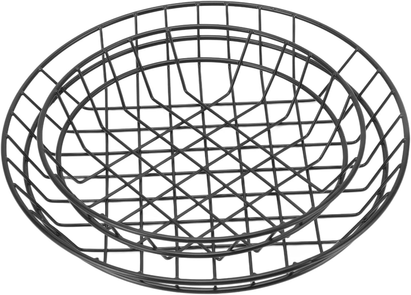 Juego de 2 cestas de acero inoxidable para papas fritas resistentes para aperitivos, bares, restaurantes, cestas de acero inoxidable (1)