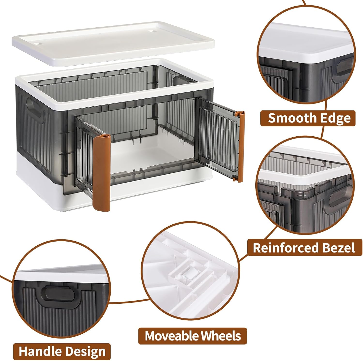 HAIXIN Contenedores de almacenamiento de plástico, organizadores apilables de armario y almacenamiento, estantería plegable para dormitorio,