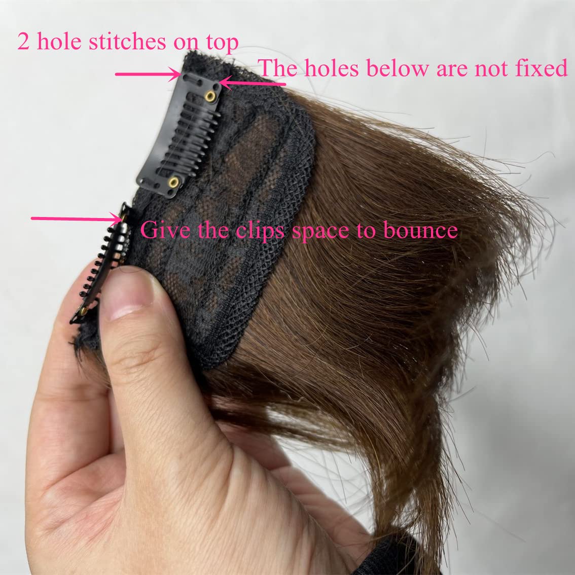 2 extensiones de cabello humano 100 % de 6 pulgadas, extensiones de cabello virgen brasileño con clip de volumen, extensiones de cabello virgen
