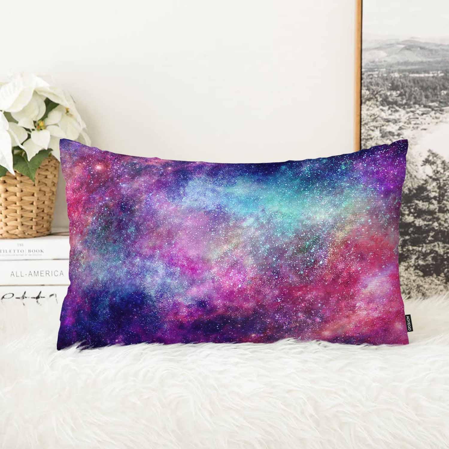 AOYEGO Funda de almohada con diseño de galaxia, nebulosa espacial, universo, racimo, funda de almohada para dormitorio, sala de estar, sofá, tamaño