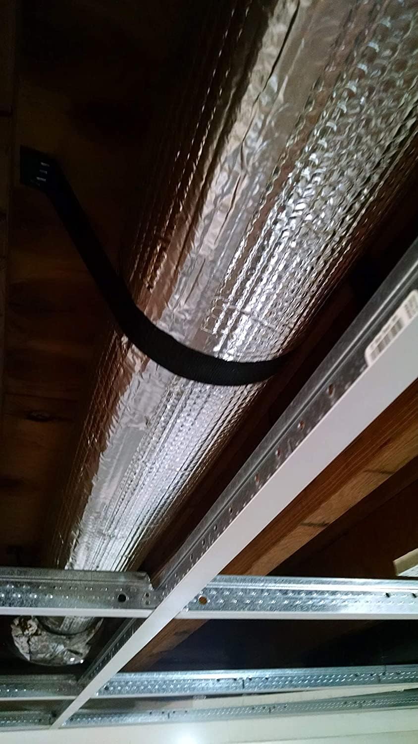 US Energy Products – Rollo de aislamiento reflectante de doble cara de papel de aluminio (14 de grosor R8 doble poli-aire) Rollo paredes, áticos,