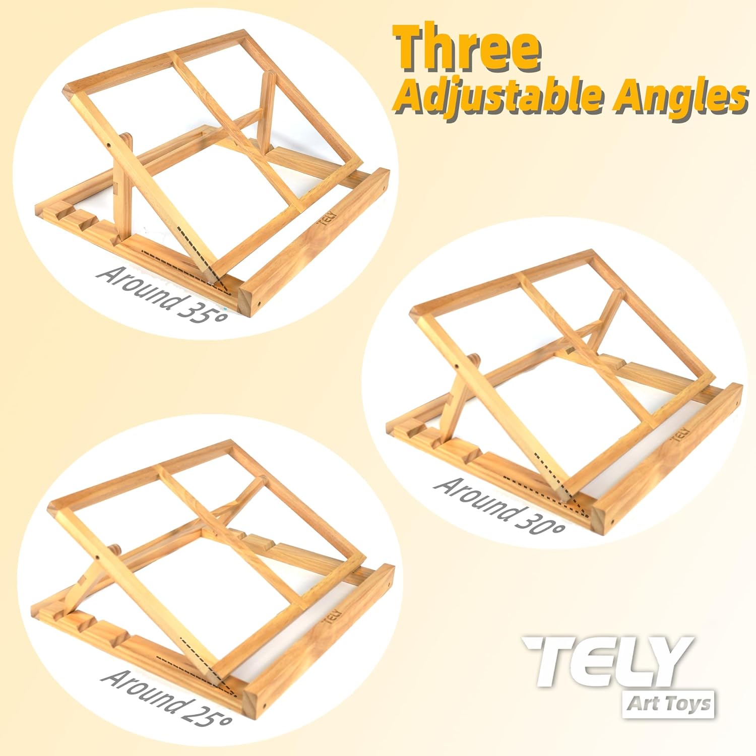 Soporte para tablero de rompecabezas, caballete grande con 3 ángulos de inclinación ajustables, soporte portátil para rompecabezas – 18.9 x 15.9
