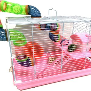 Rosa 2 niveles Hámster Habitat Casa Roedor Gerbo Ratón Ratones Ratones Animales Critters Cage Ampliable y personalizable con Hide House Ejercicio Rosa 2 niveles Hámster Habitat Casa Roedor Gerbo Ratón Ratones Ratones Animales Critters Cage Ampliable y personalizable con Hide House Ejercicio