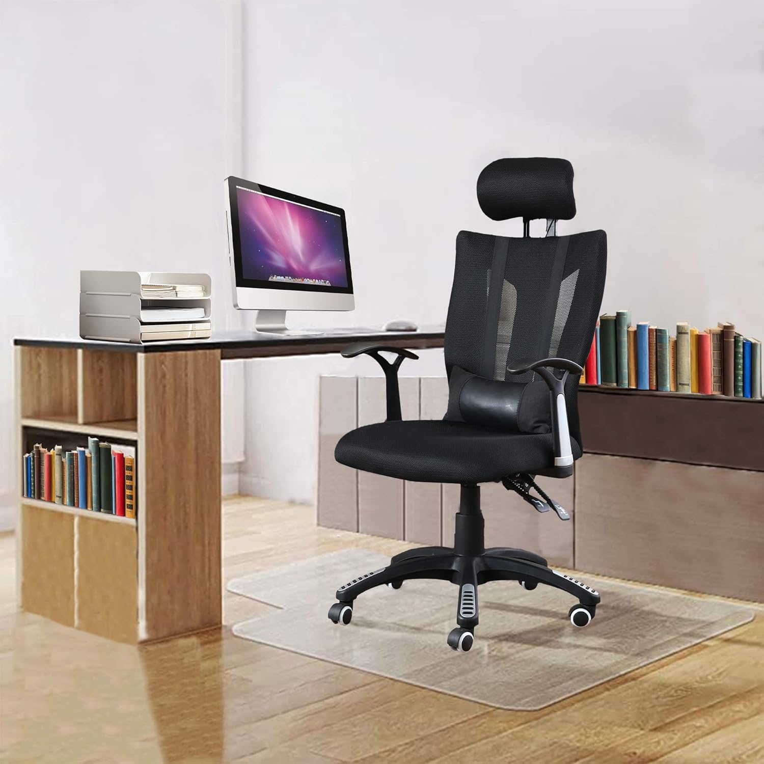 Tapete para silla de oficina para suelo de madera dura, de 48 x 36 pulgadas, resistente y duro, tapetes transparentes para silla de computadora,
