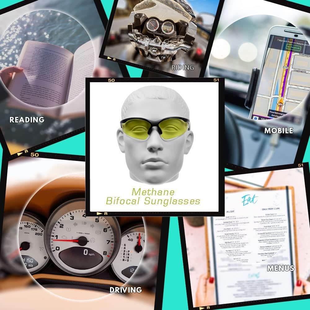 proSPORT Lentes de sol bifocales Lector de seguridad Z87 Wrap Around No Slip Grip +1.50 +2.00 +2.50 +3.00