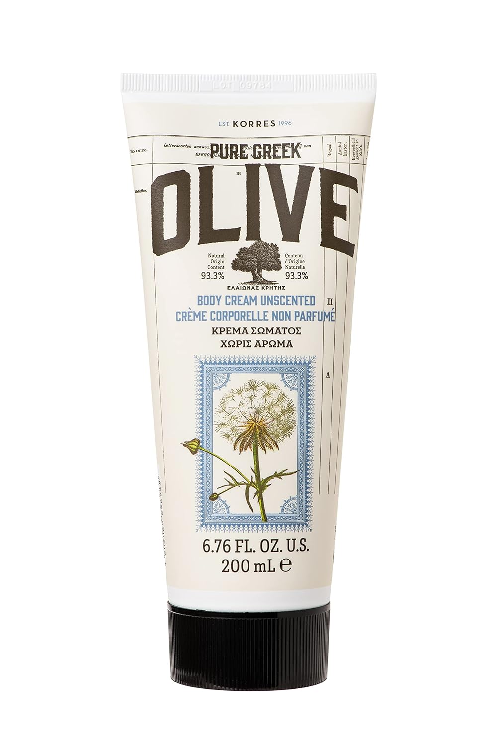 KORRES Crema corporal de oliva, sin perfume, 6.76 fl. oz.