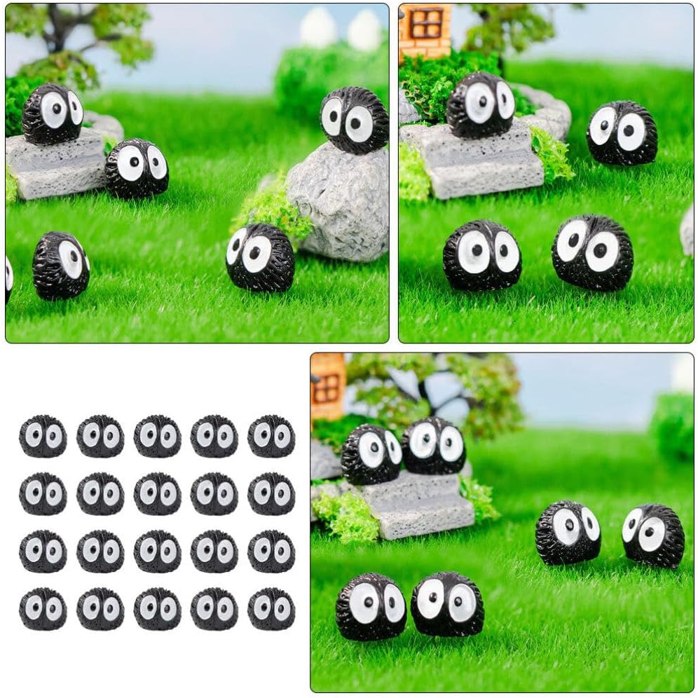 ABOOFAN 20 piezas de mini elfos de hadas accesorios de jardín de resina pequeñas estatuas de elfo negro pecera arena decoración de mesa de briquetas