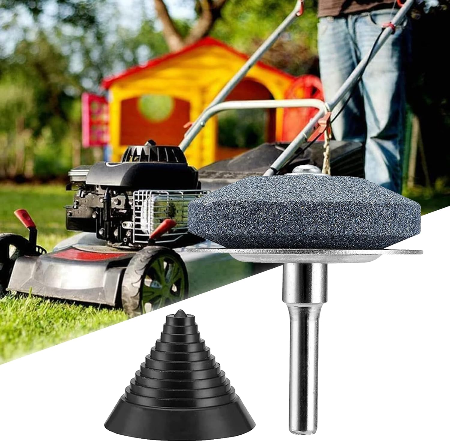 Afilador de cuchillas para cortacésped, herramienta de equilibrador de cuchillas rotativas multiafiladas de desgaste universal, equilibrador de