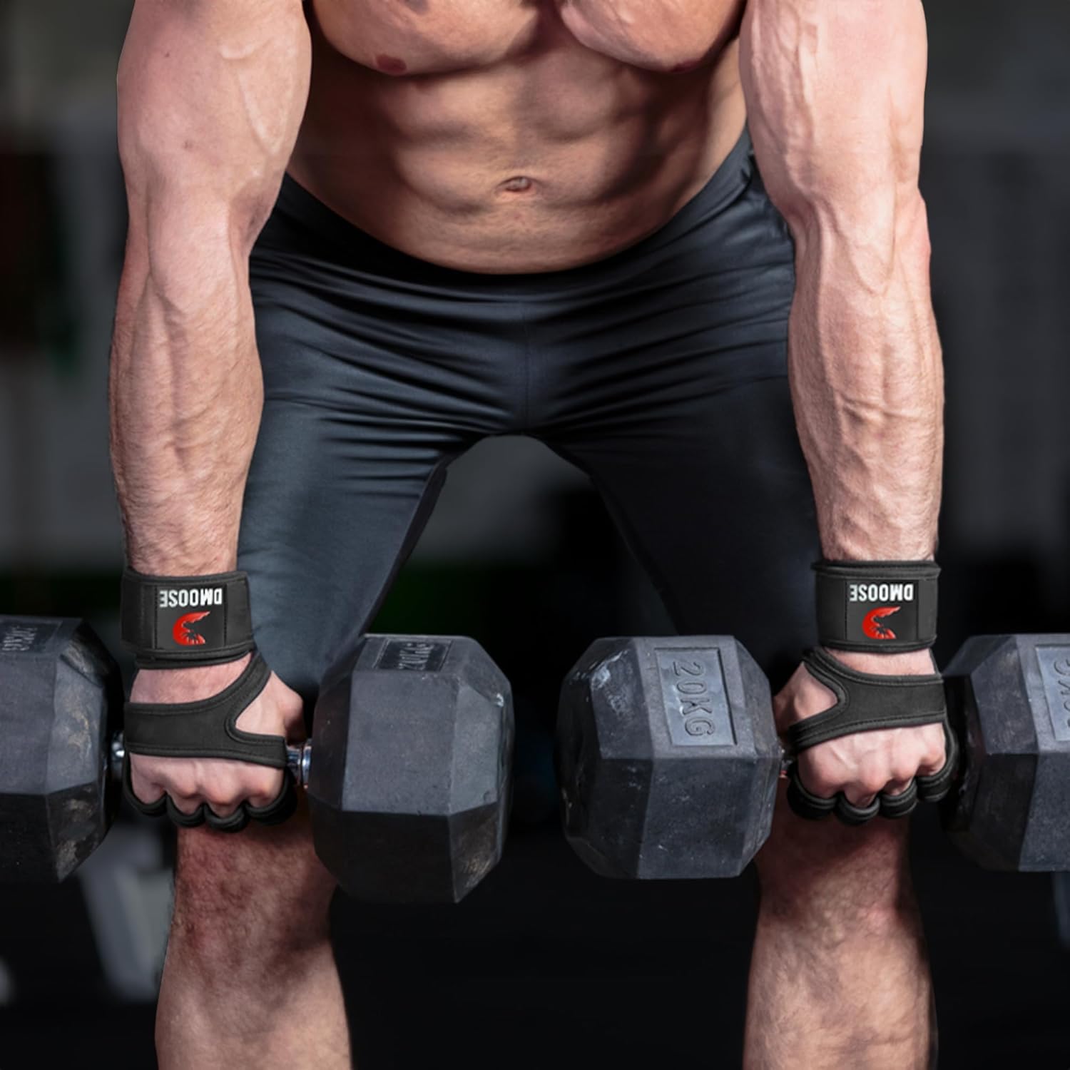 DMoose Fitness Guantes de entrenamiento ventilados para levantamiento de pesas – Guantes de gimnasio para hombres y mujeres con soporte para muñeca