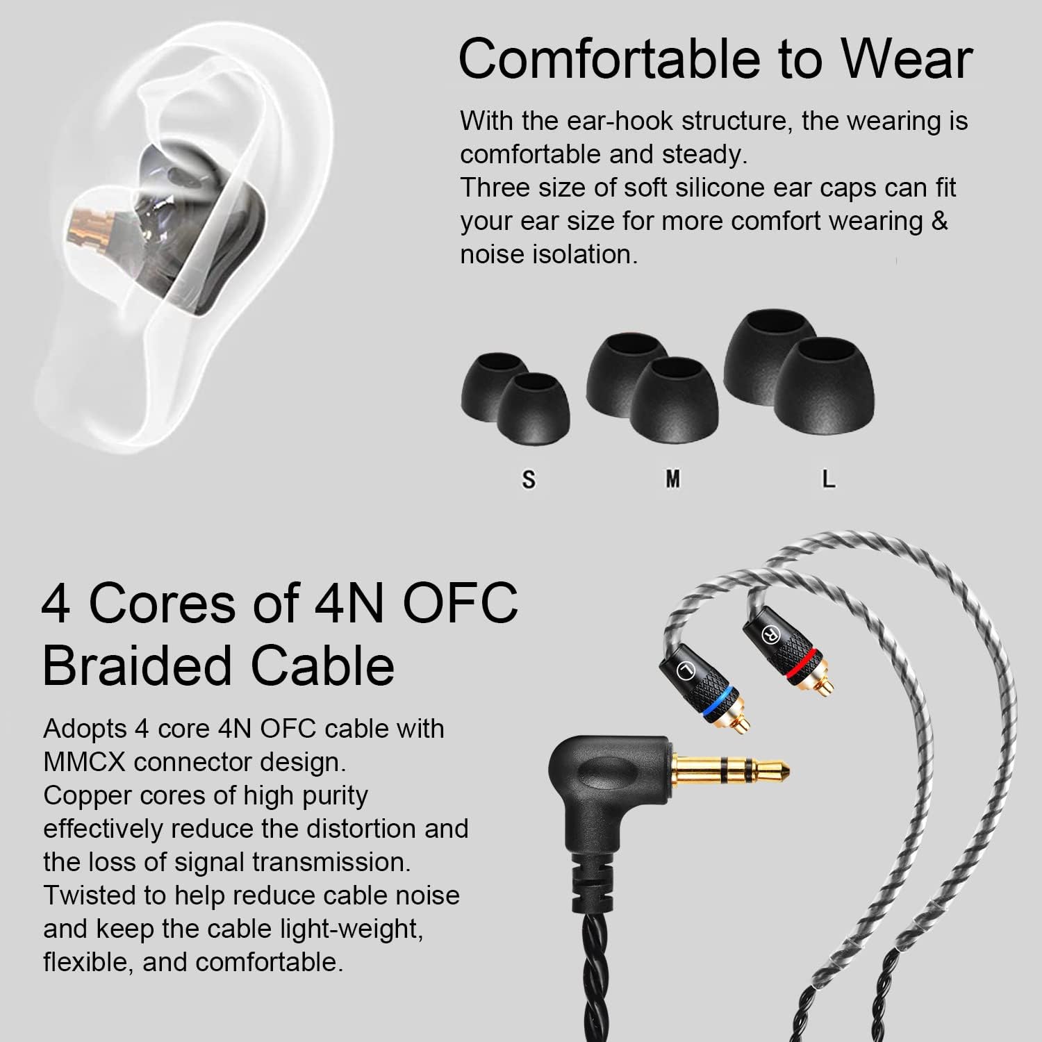 TK300 – Auriculares con monitor de oído de 0.394 in, magnéticos, dinámicos, IEM, para cantantes, músicos en el escenario, Audifonos Auriculares,