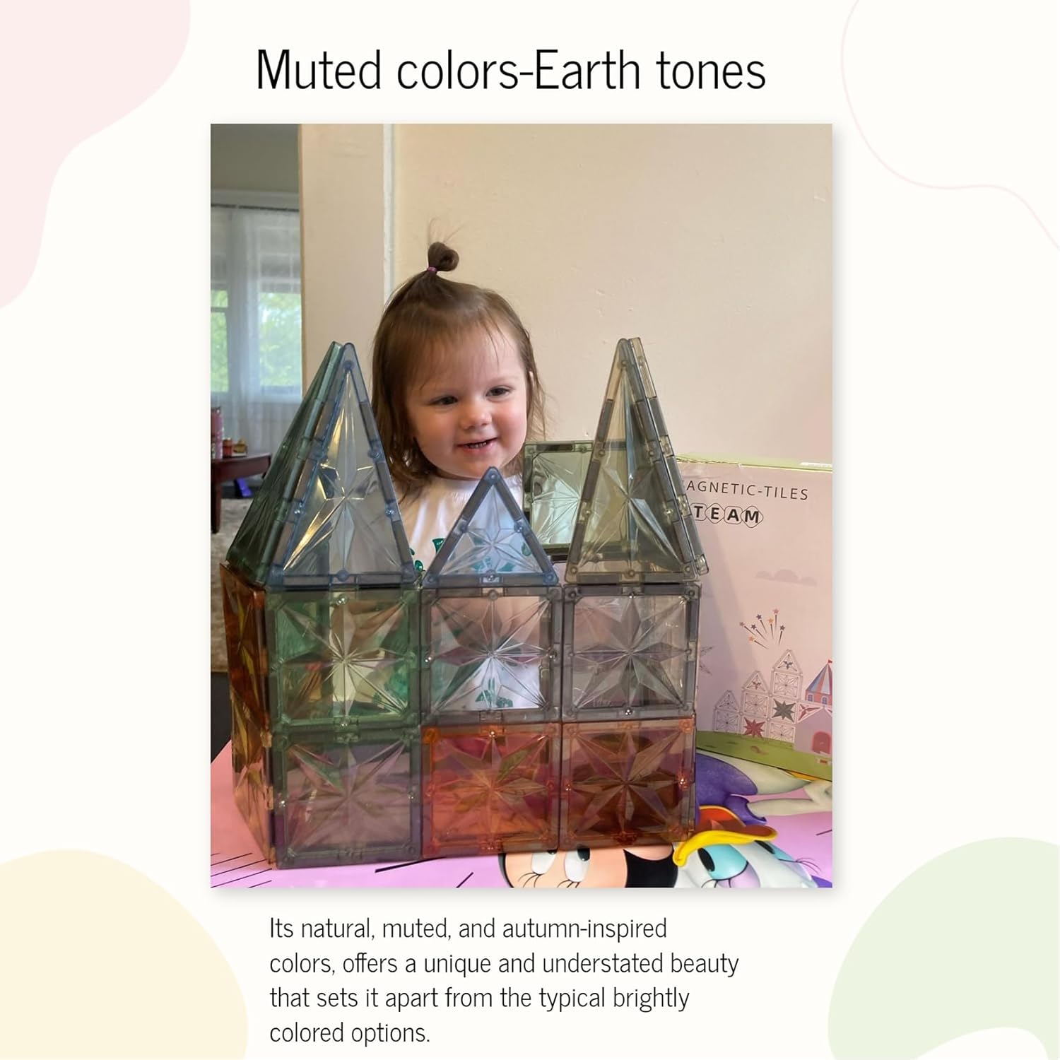 Fodoss Azulejos magnéticos, juego de 102 piezas innovadoras de azulejos magnéticos 3D, juguetes de construcción magnéticos para niños, aprendizaje