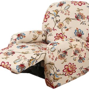 FUANGUI Fundas reclinables estampadas con bolsillo lateral, funda para sofá de 4 piezas, fundas elásticas para sofá reclinable de 1 asiento, fundas FUANGUI Fundas reclinables estampadas con bolsillo lateral, funda para sofá de 4 piezas, fundas elásticas para sofá reclinable de 1 asiento, fundas