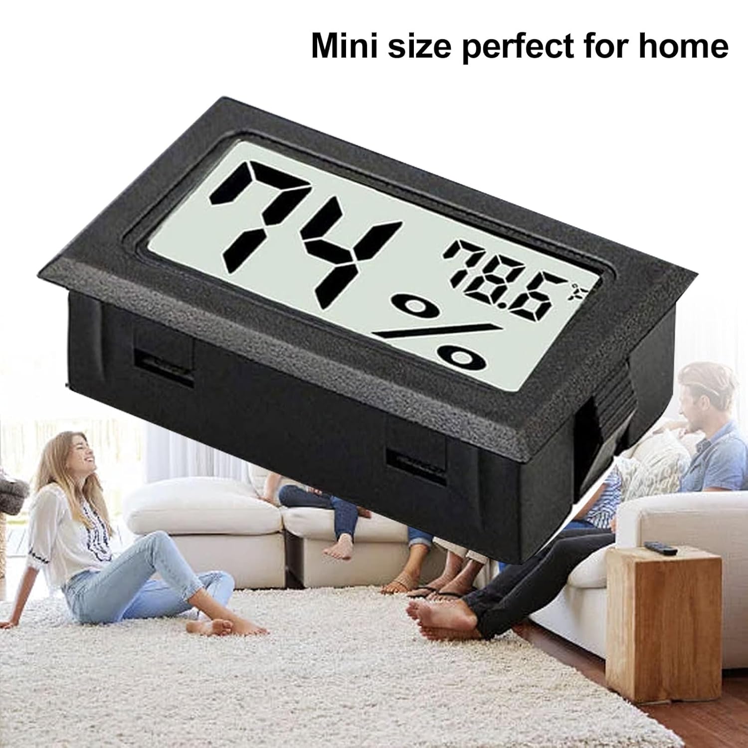 Paquete de 12 mini termómetro digital higrómetro monitor de humedad interior medidor de temperatura para invernadero, hogar, jardín, bodega