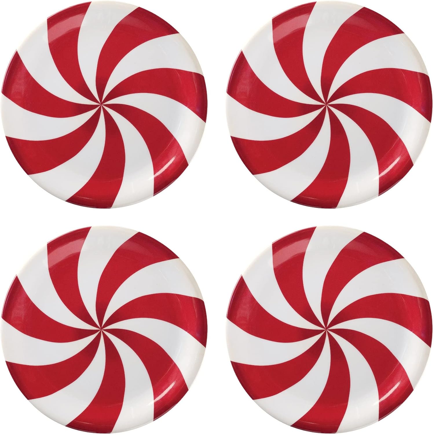 UP ware – 4 platos de melamina de 6 pulgadas para postre para aperitivos, platos pequeños para servir, platos de fiesta, platos redondos para