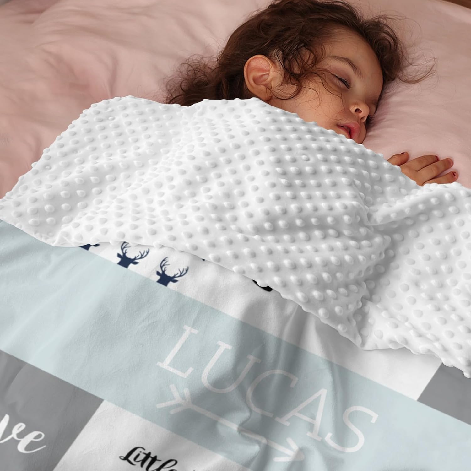 Woodland – Manta de bebé personalizada, mantas de bebé personalizadas para niñas, mantas de bebé personalizadas para niños Minky con doble capa de