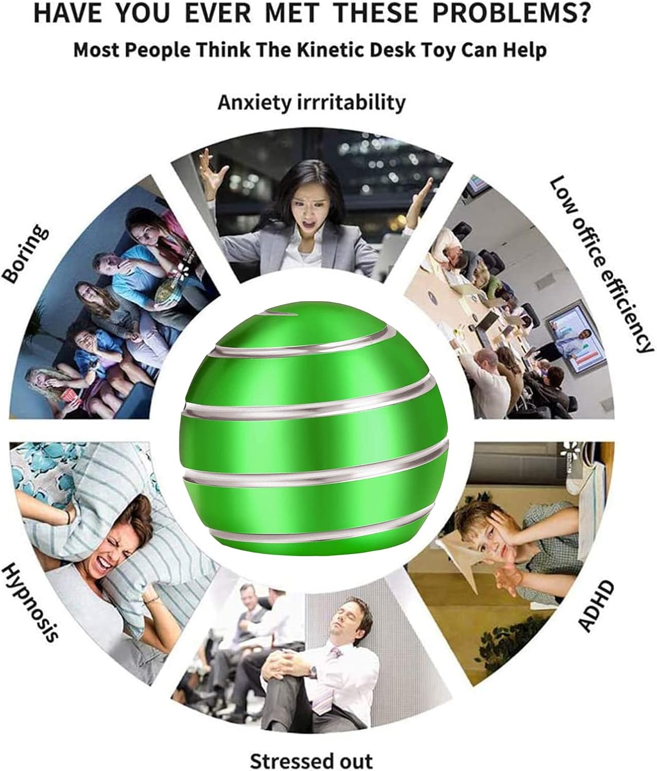 Kryfa Juguete giratorio de escritorio cinético, juguetes para ansiedad para niños, niños y niñas, adultos, juguetes sensoriales para rellenos de
