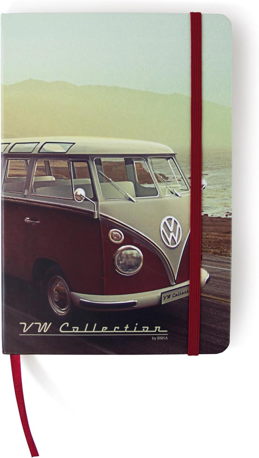 BRISA VW Collection – Cuaderno Volkswagen, cuaderno de escritura, forrado con encuadernación de tapa dura en diseño de autocaravana T1 DIN A5