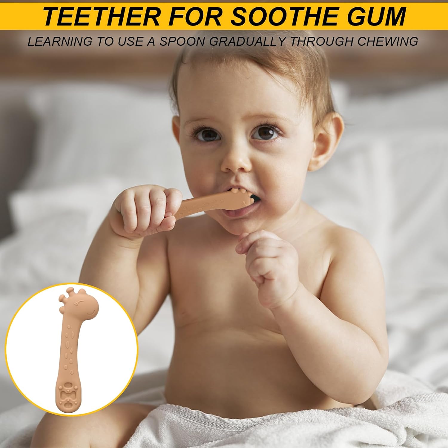 Cucharas para bebé, cucharas de destete LED para la etapa 1 + etapa 2, cucharas para niños pequeños con gomas de punta suave, 2 cucharas de silicona