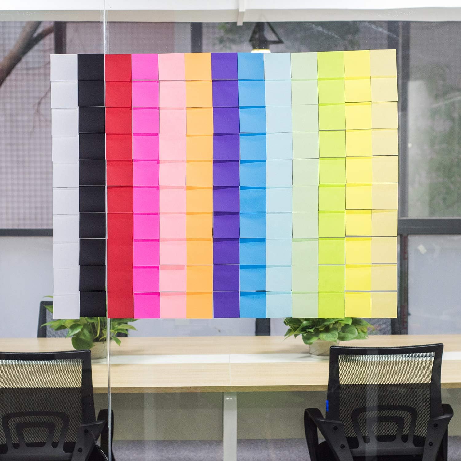 ZCZN – Paquete de 24 notas adhesivas de 3 x 3 pulgadas, 2400 hojas, 6 blocs de notas autoadhesivas de colores brillantes, fáciles de publicar para