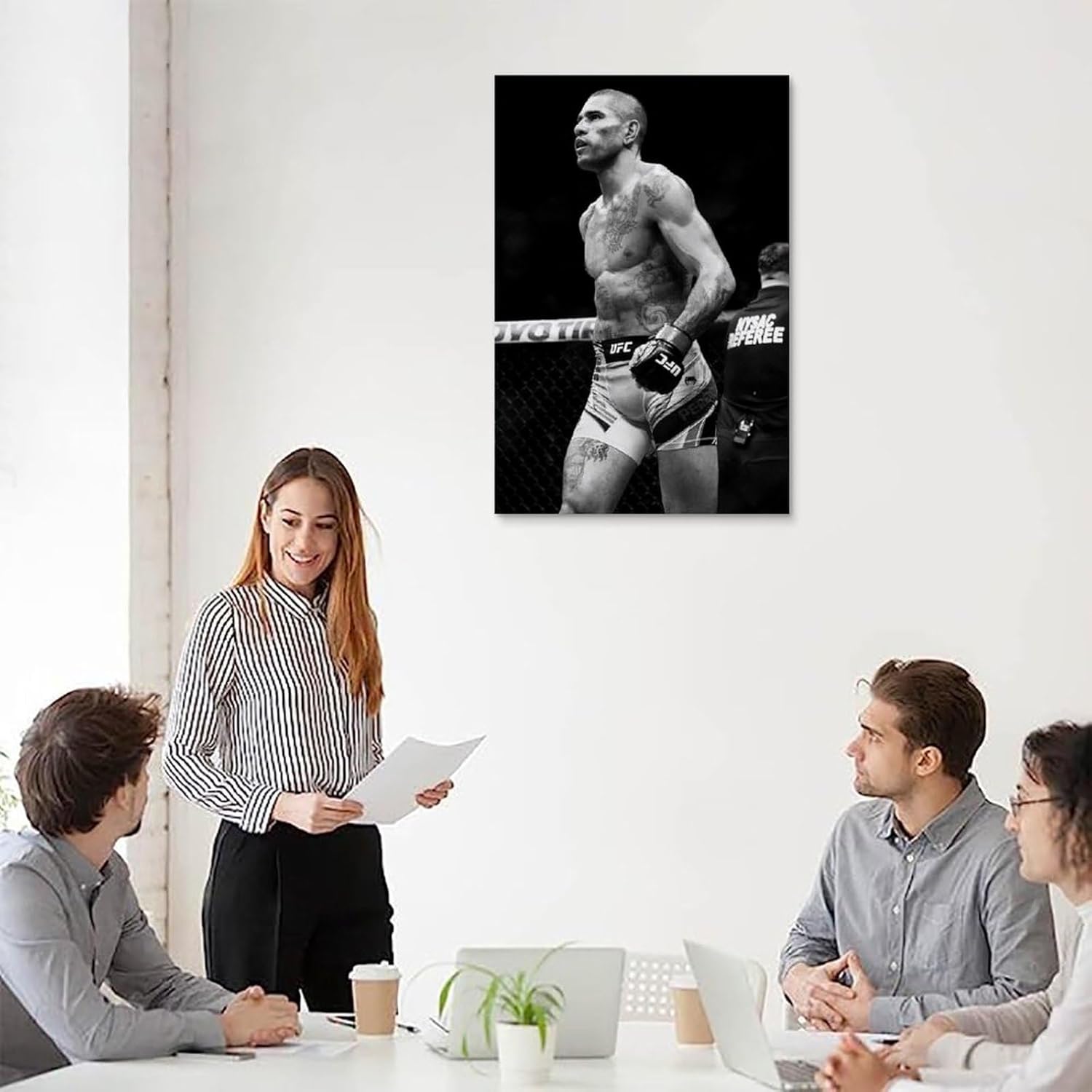 EsEntL Alex Pereira – Póster en blanco y negro para pared, lienzo con pergaminos, pintura, imagen, sala de estar, decoración del hogar, 20 x 30