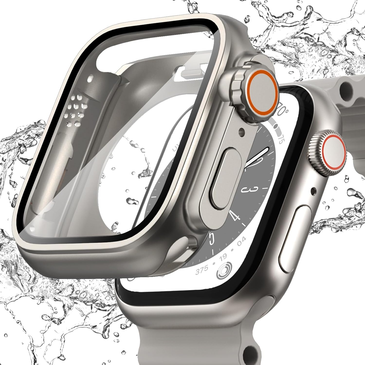 Parece una funda ultra protectora CHANCHY Funda impermeable 2 en 1 para Apple Watch de 1.575 pulgadas con protector de pantalla, cubierta protectora