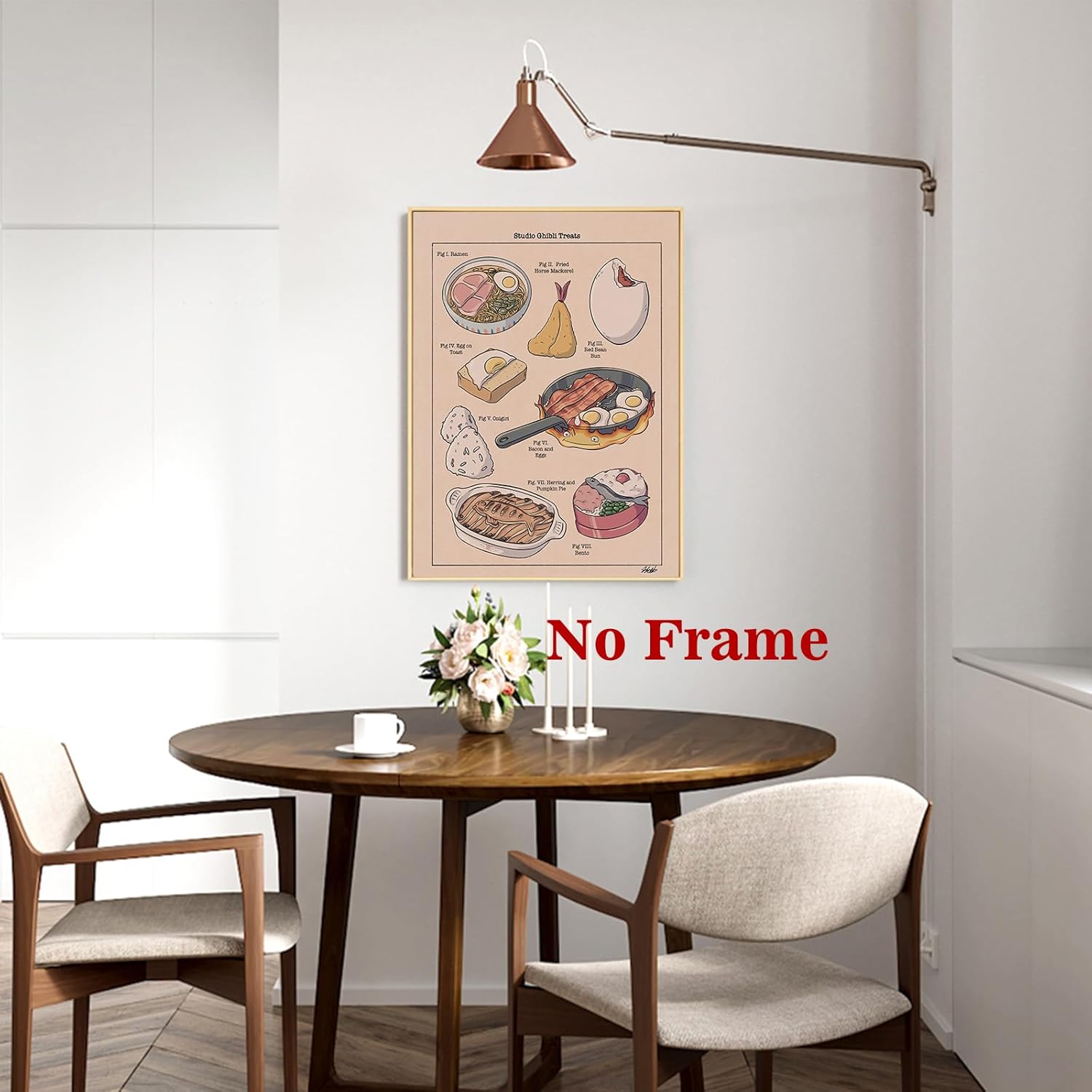 Studio Ghibli Painting – Lienzo decorativo para pared, diseño de pastel de calabaza, imágenes de anime japonés, arte moderno de comida beige,