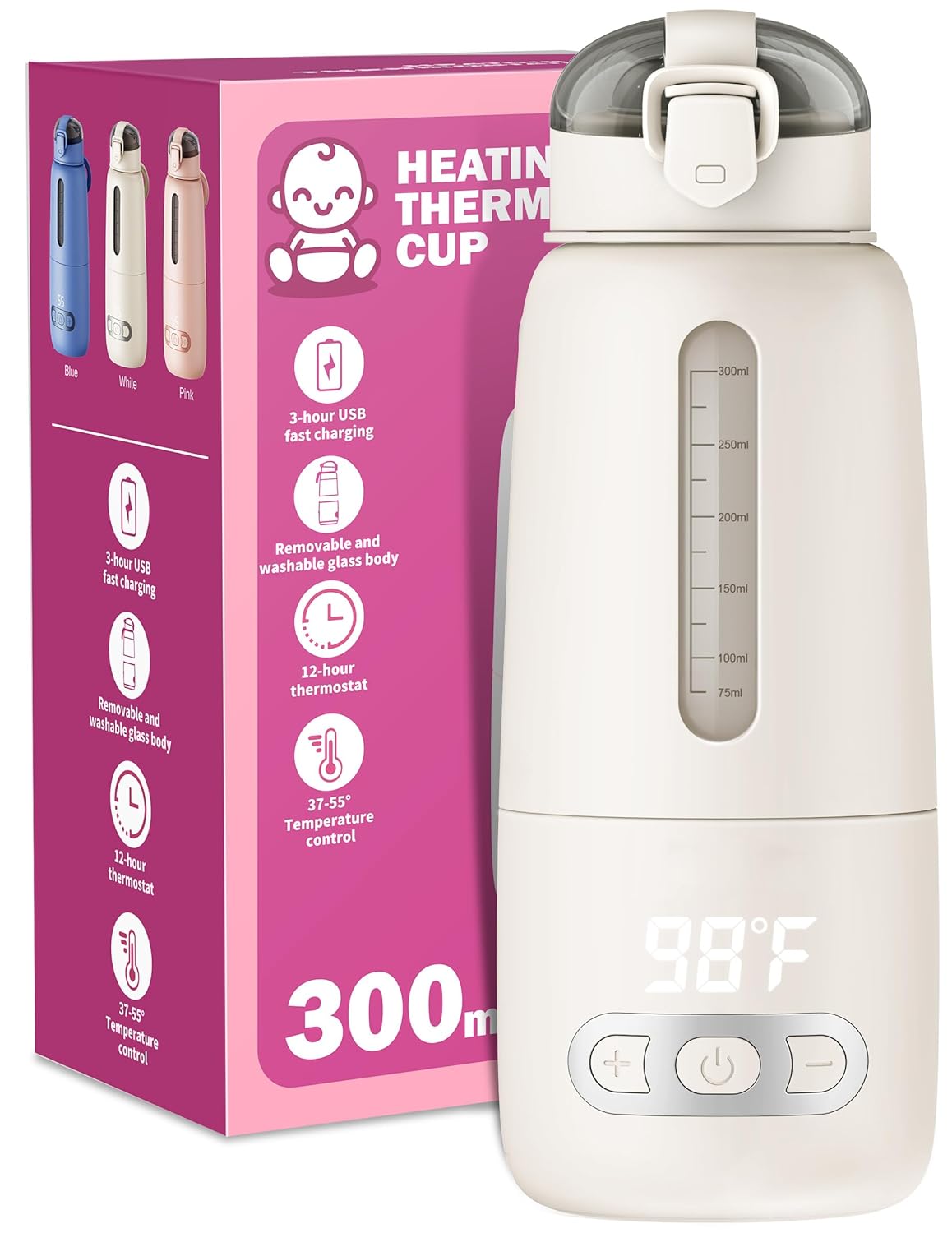Baby Travel Essentials – Calentador de biberones portátil, calentador de biberones sobre la marcha, calentador de botellas con batería de 13500 mAh