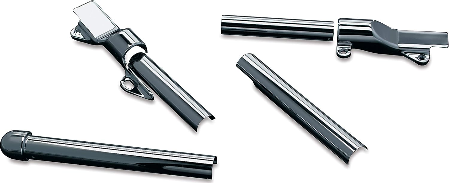 Kuryakyn 8108 Accesorio de acento de motocicleta cubiertas de tubo basculante para motocicletas Harley-Davidson Softail 2000-07, cromadas