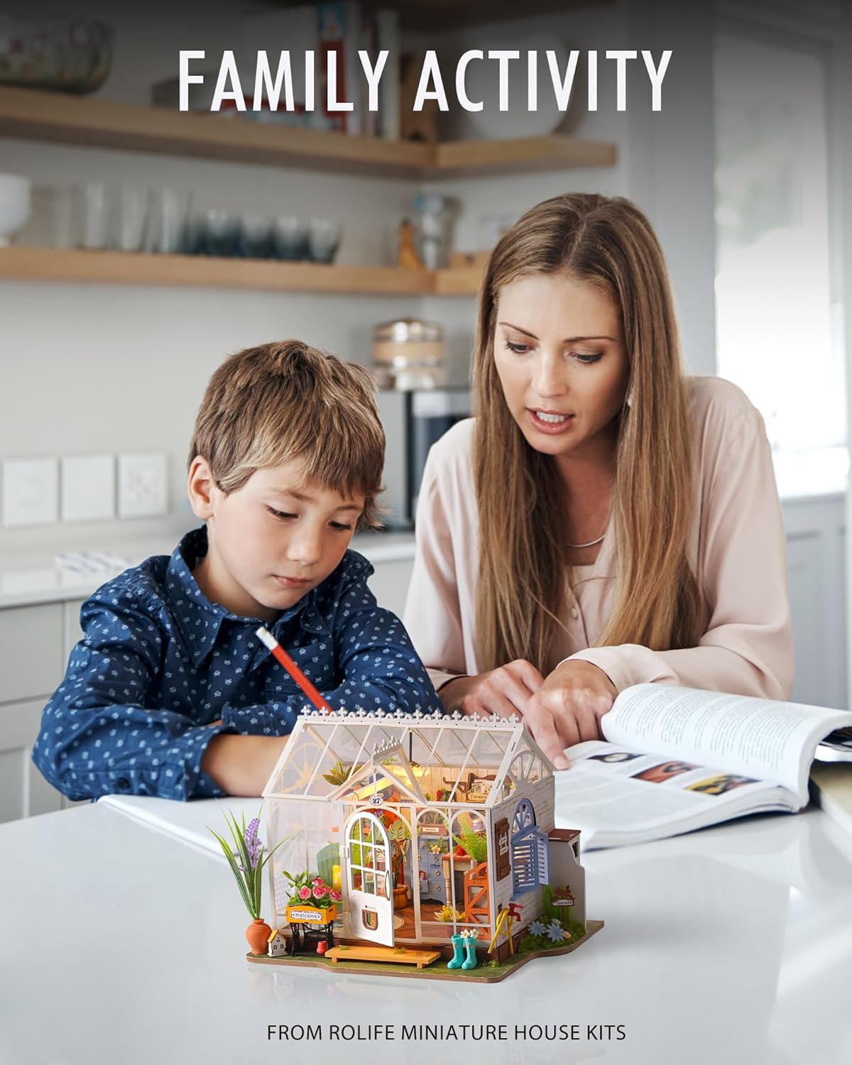 Rolife Kit de casa de muñecas en miniatura para adultos, kit de modelo de mini invernadero, mini cosas, kits de manualidades para adultos, kit de