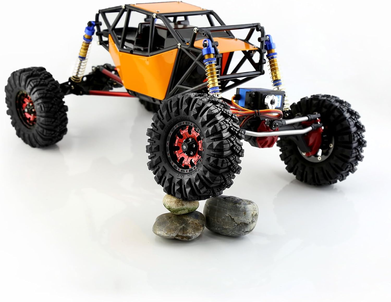 4 neumáticos 1.9 RC Rocks Crawler de goma de 4.33 pulgadas con insertos de espuma, aptos para 110 RC Rock Crawler Axial SCX10 90046 SCX10 III