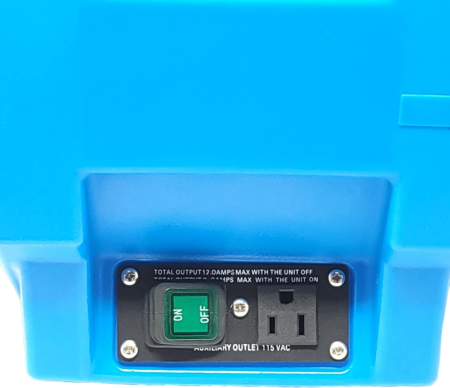 Movimiento de aire compacto axial HS, 1.93 amperios, solo GFCI, velocidad única, hacia fuera realiza axiales de tamaño completo (azul)