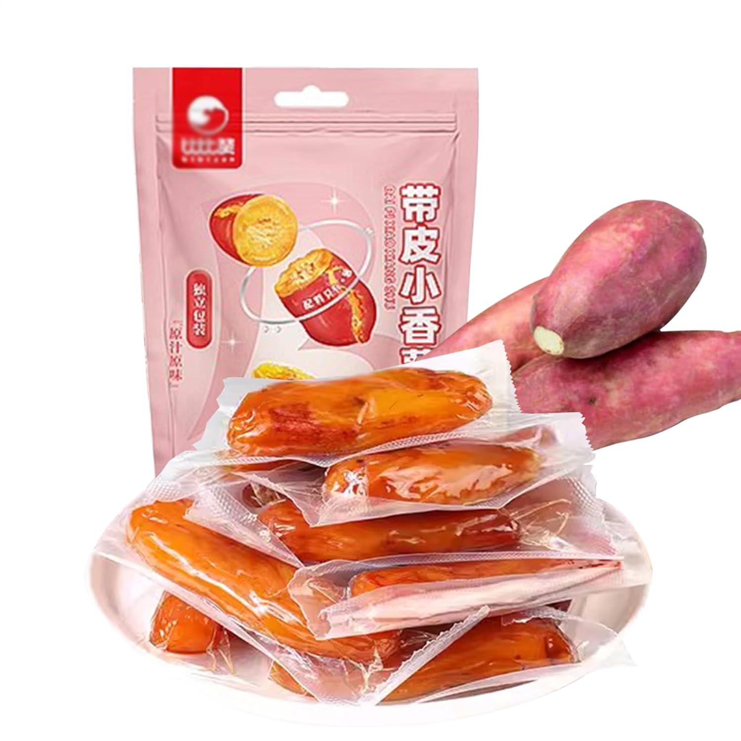 SXET Bocadillo de batata seca, dulce y masticable, sin azúcar añadido, paquete individual, 250 g8.8 oz por paquete (aproximadamente 6 por paquete)