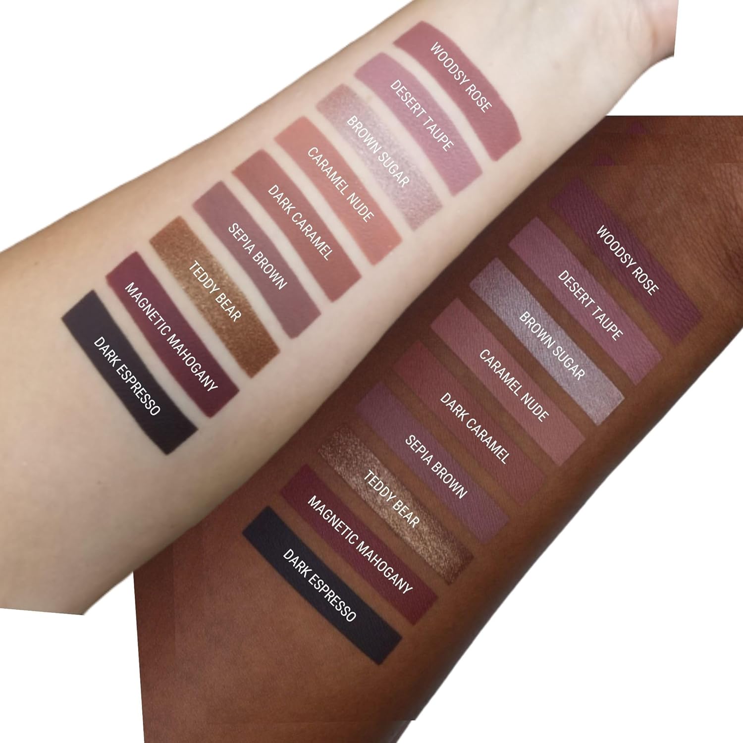 Aromi Lápiz labial líquido metálico, a prueba de manchas y manchas, de larga duración, marrón claro, color de labios nude con acabado brillante,