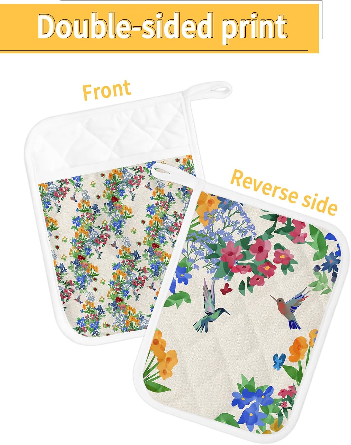 Farmhouse Plants – Juego de 3 soportes para macetas para cocina, antideslizante y aislante de calor, juego de agarraderas de tela de toalla con