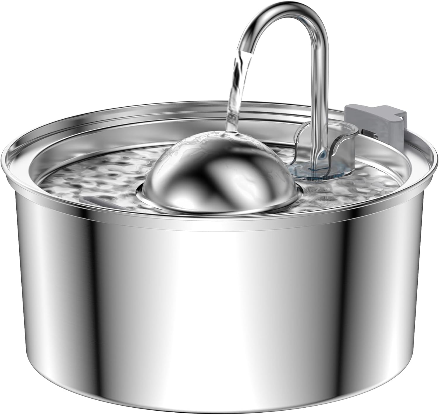 IHOUONE Fuente de agua para gatos fuente de agua de 108 oz3.2L para gatos en el interior, fuente de agua para gatos de acero inoxidable, súper